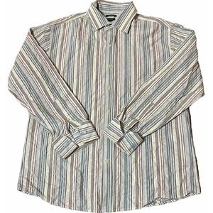 Syllables System Long Sleeve Button Up‎ Striped Shirt Size XL